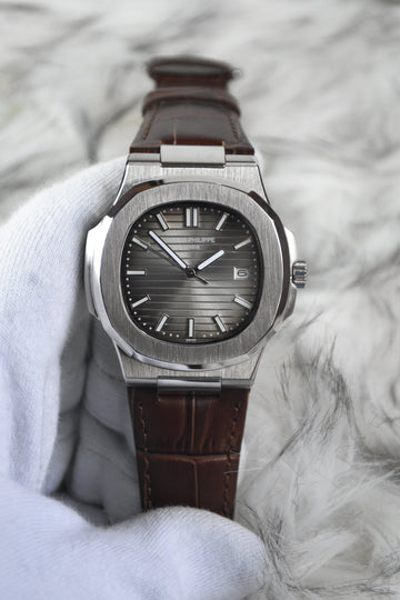 PP NAUTILUS AUTO STRAP SILVER GREY (ZP)