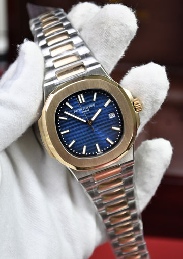 PP NAUTILUS AUTO CHAIN TWOTONE ROSE BLUE (ZP)