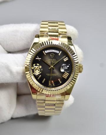 DAYDATE AUTO PRESIDENTIAL ROMAN GOLD GREY BLACK DAIL
