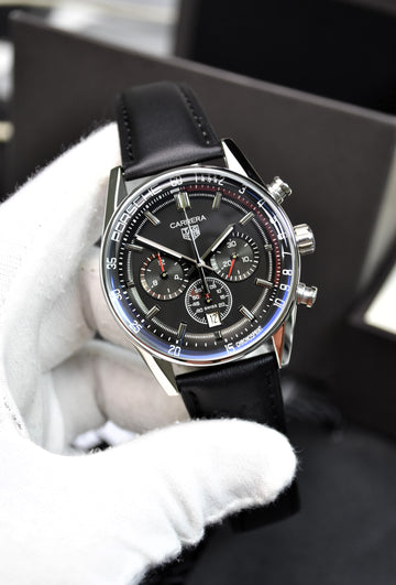 CARRERA PORSCHE 911 CHRONOGRAPH QUARTZ STRAP SILVER BLACK DAIL