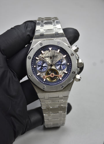 AP ROYAL OAK AUTO CHRONOGRAPH PENDULUM CHAIN SILVER GREY