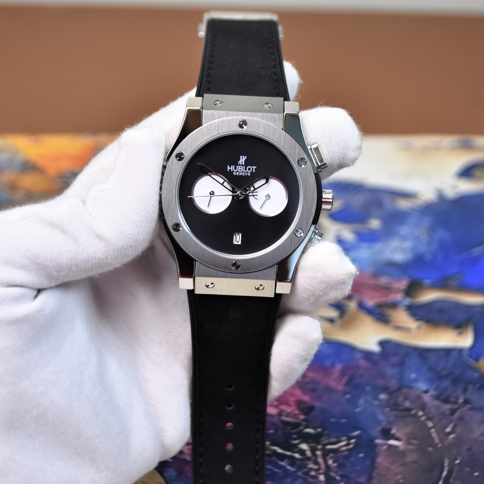 BIGBANG CHRONO PVC SILVER BLACK DIAL
