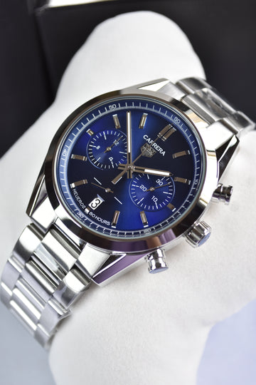 CARRERA 80 HOURS QUARTZ CHRONO SILVER BLUE DAIL