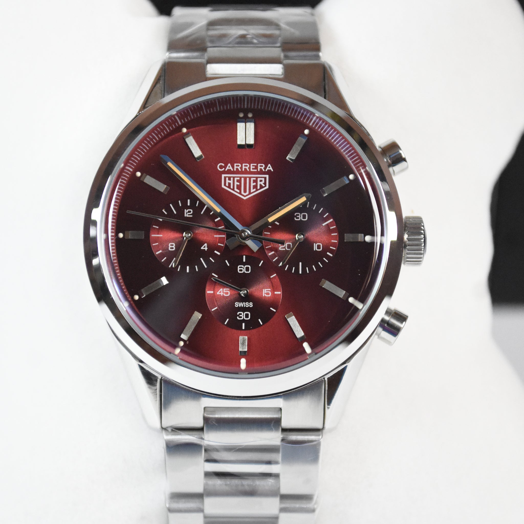 CARRERA 100METERS CHRONOGRAPH CHAIN SILVER RED DAIL