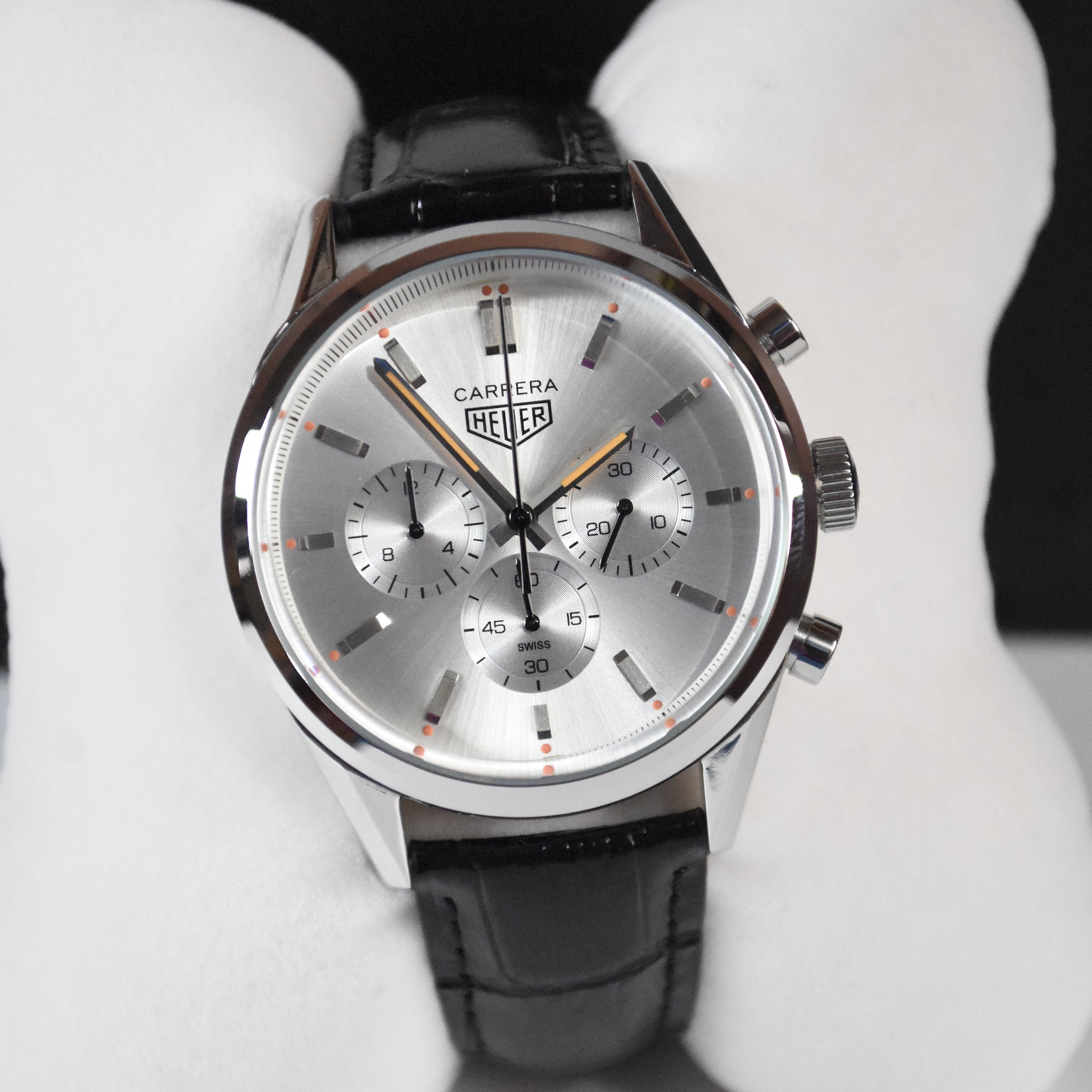 CARRERA 100METERS CHRONOGRAPH STRAP SILVER WHITE