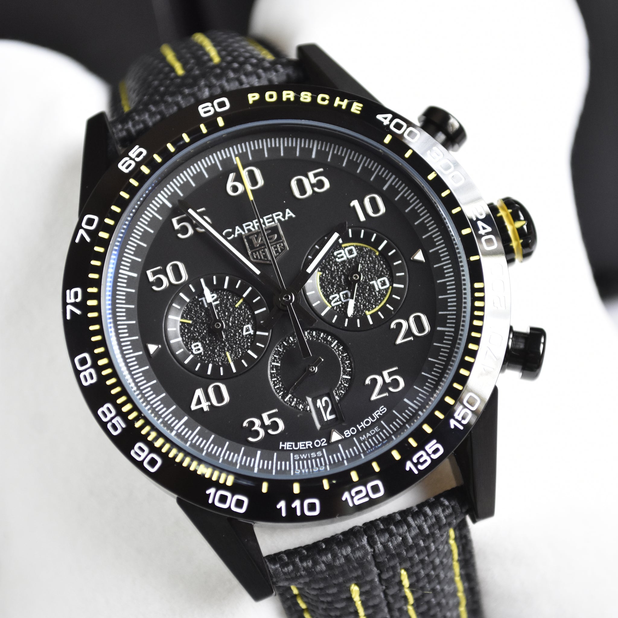 PORSCHE CHRONOGRAPH STRAP BLACK YELLOW