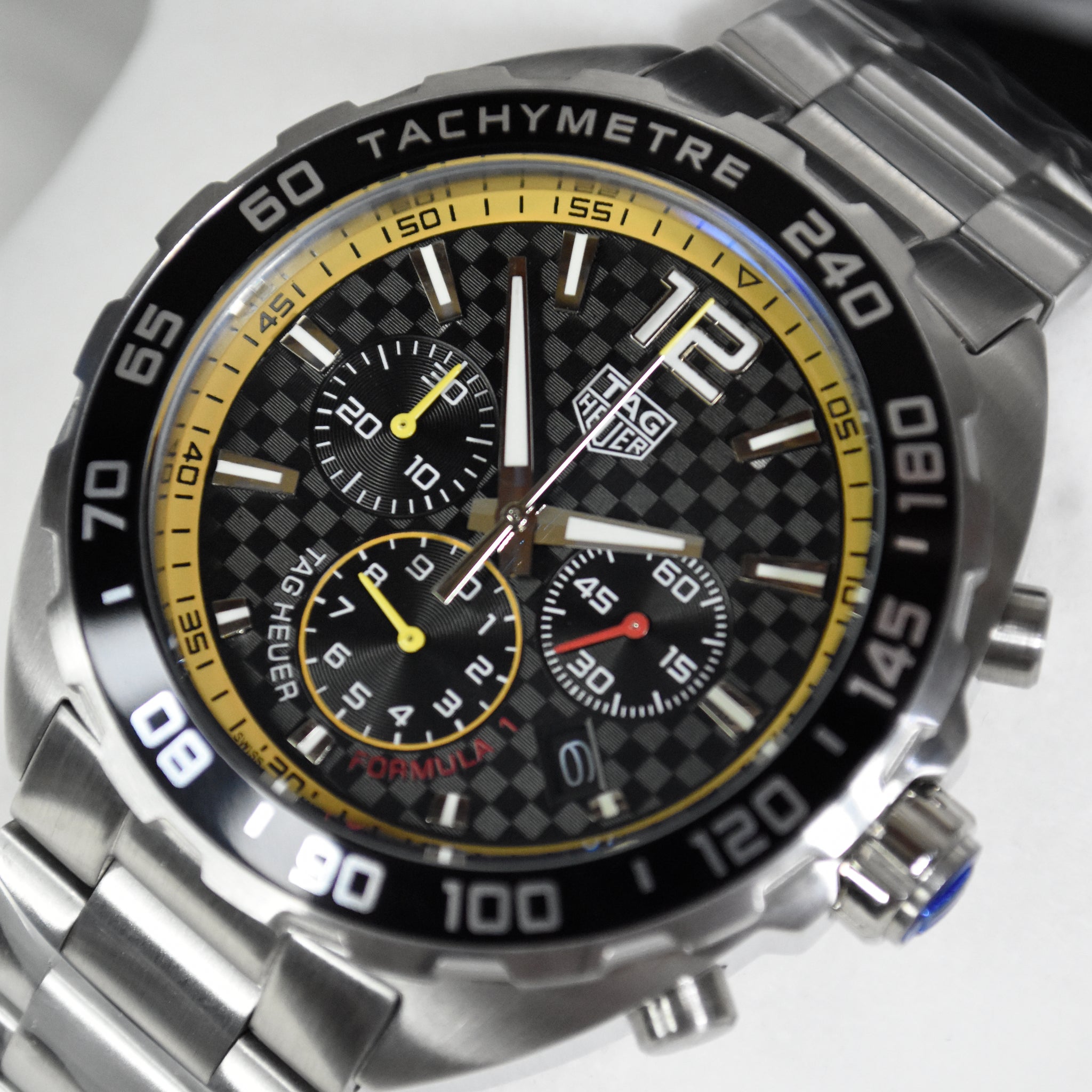 FORMULA 1 CHRONOGRAPH SILVER BLACK CHECKS DAIL