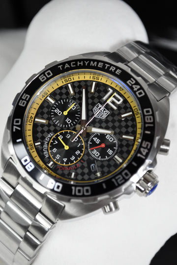 FORMULA 1 CHRONOGRAPH SILVER BLACK CHECKS DAIL