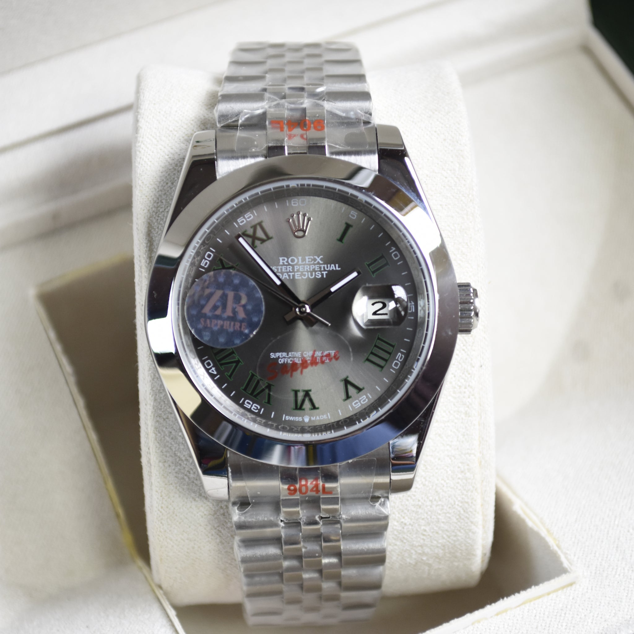 DATEJUST AUTO JUBLIE CHAIN WIMBLEDON SILVER GREY DAIL