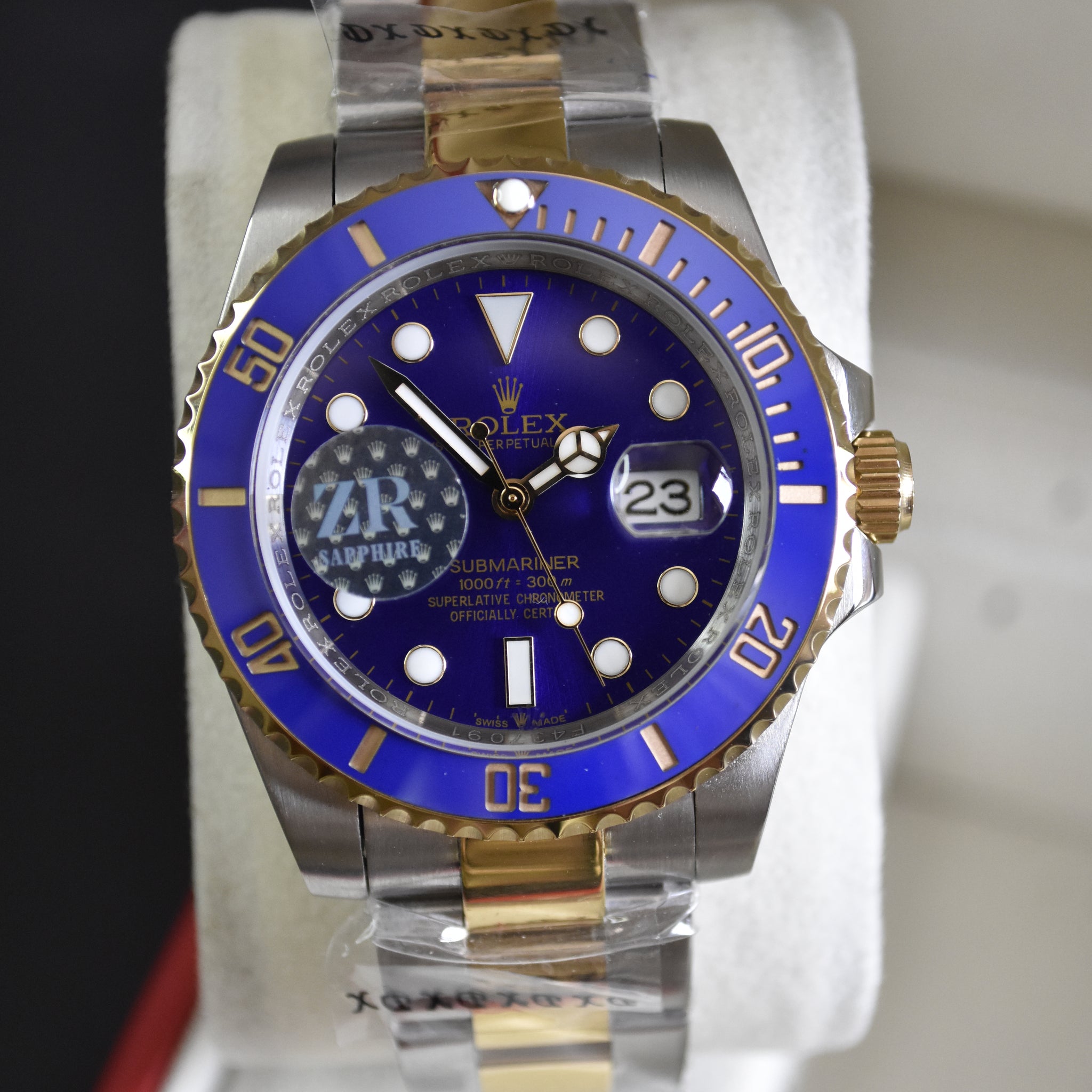 SUBMARINER AUTO CHAIN TWOTONE BLUE DAIL