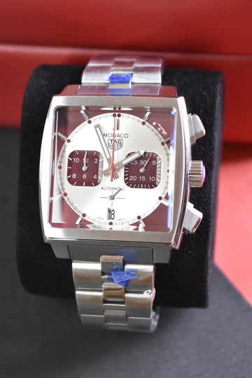 MONACO CHRONOGRAPH  SILVER RED WHITE DAIL