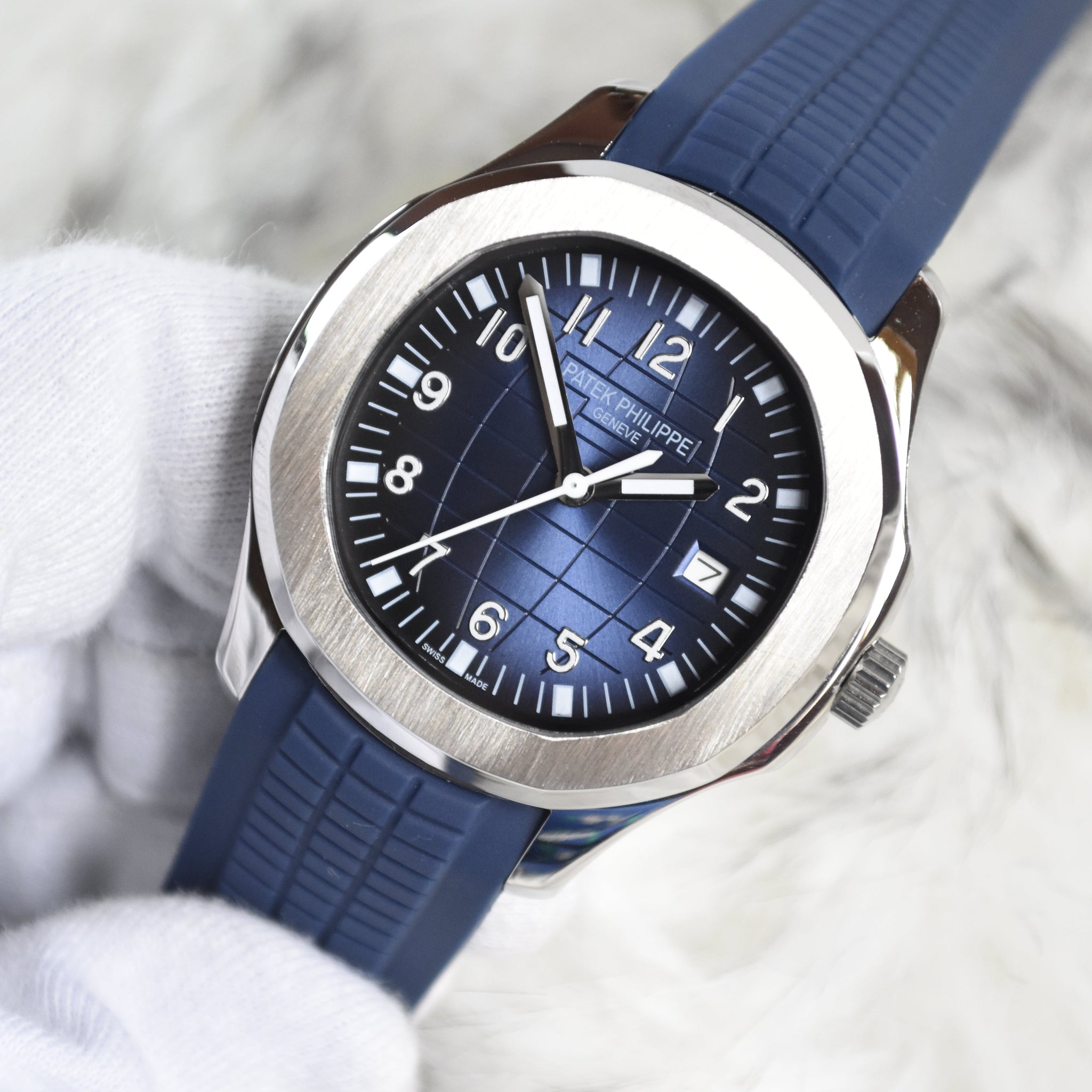 AQUANAUNT STRAP AUTO SILVER BLUE DAIL