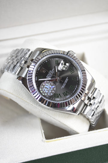 DATEJUST AUTO JUBLIE CHAIN WIMBLEDON SILVER GREY DAIL FLUTED