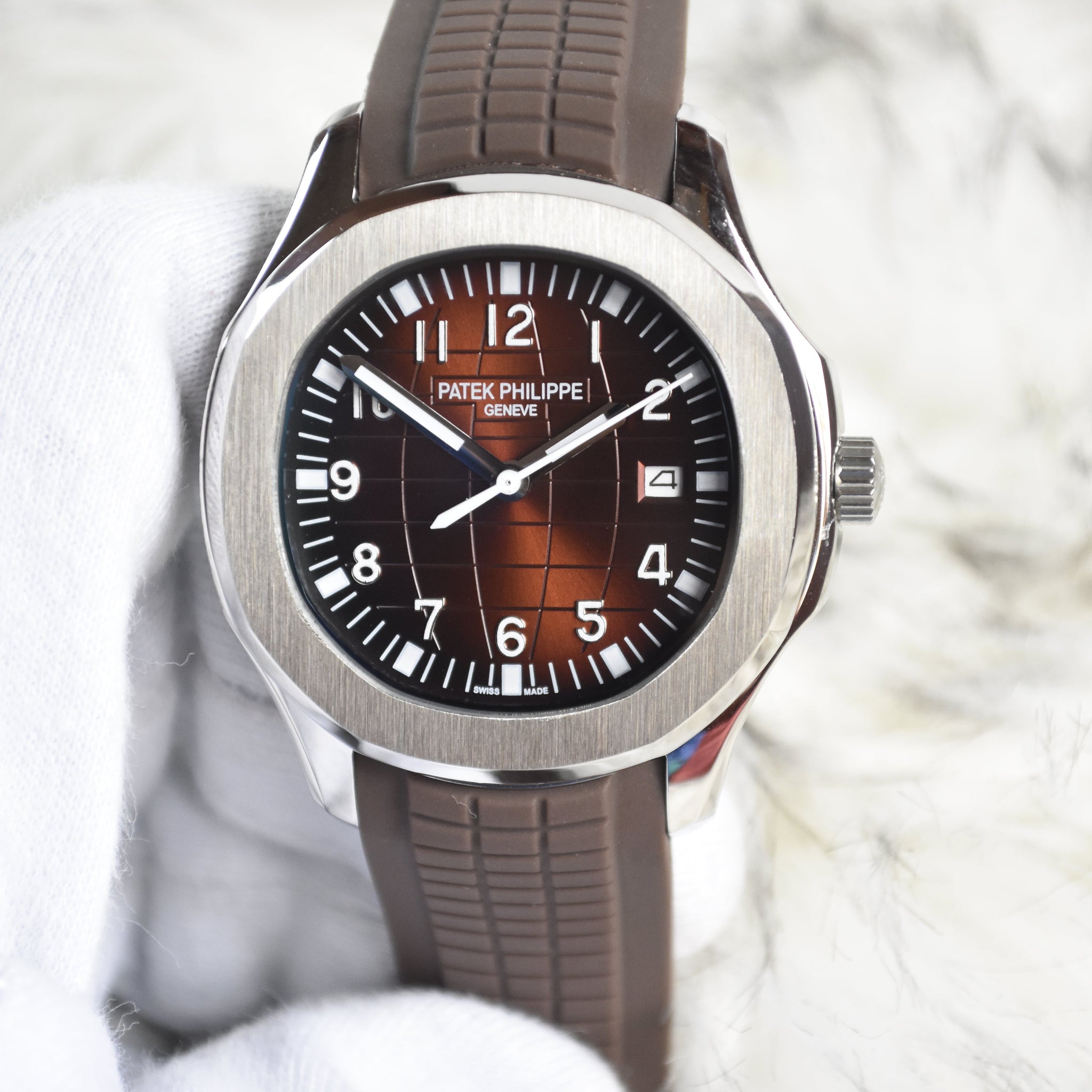 AQUANAUNT STRAP AUTO SILVER BROWN DAIL