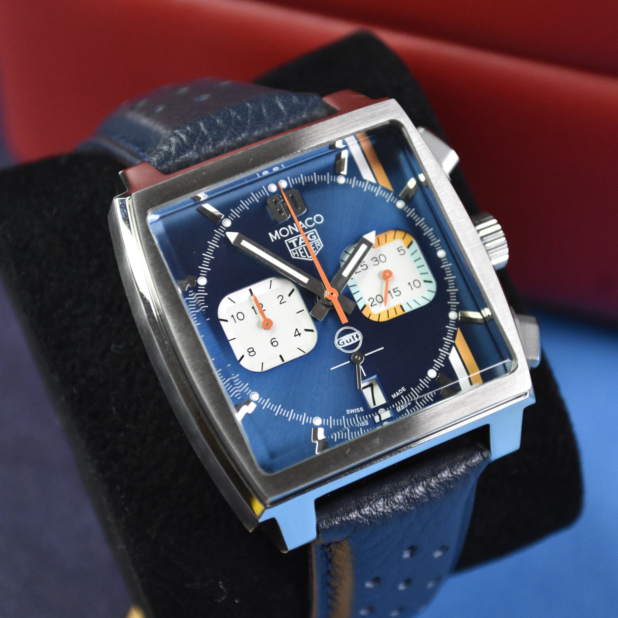 MONACO CHRONOGRAPH STRAP BLUE NEW GULF DAIL