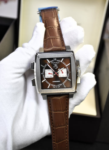 MONACO 69 DUAL FACE STRAP SILVER BROWN