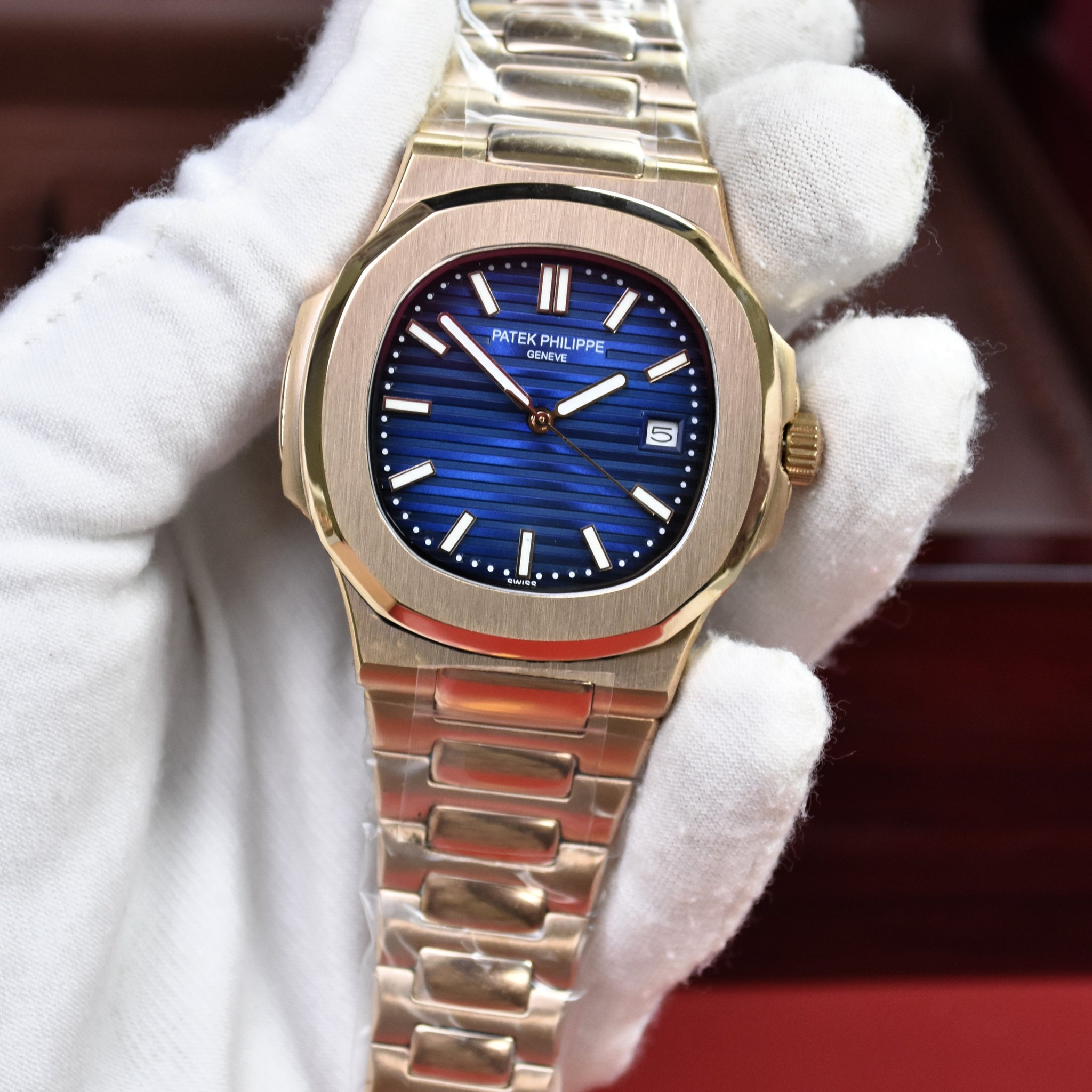 PP NAUTILUS AUTO CHAIN ROSE BLUE (ZP)