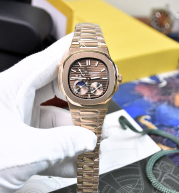 NAUTILIUS POWER RESERVE AUTO ROSE BROWN