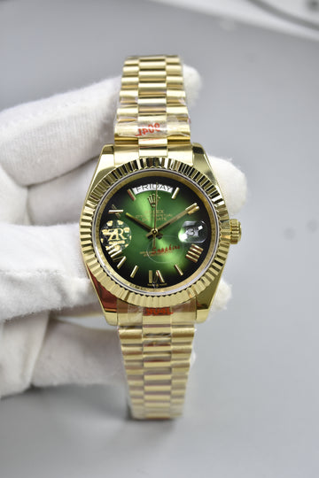 DAYDATE AUTO PRESIDENTIAL ROMAN GOLD GREEN BLACK DAIL (Copy)