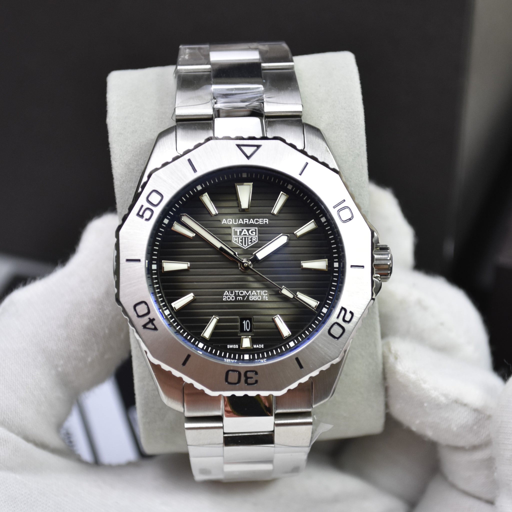TAG AQUARACER AUTO NEW CHAIN SILVER GREY BLACK DAIL