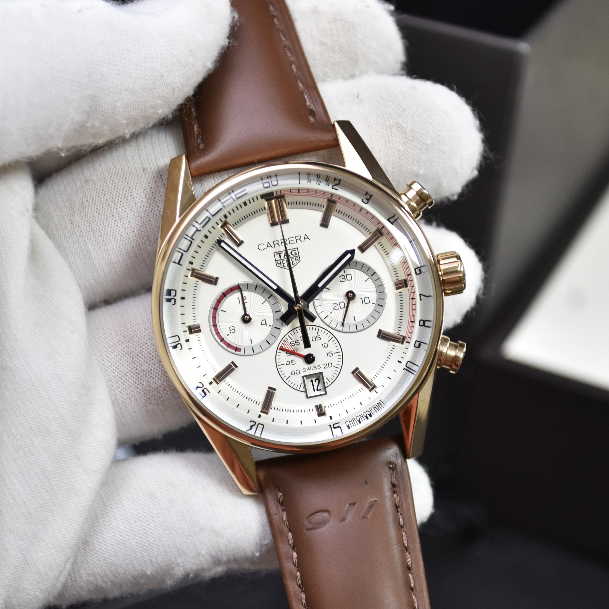 CARRERA PORSCHE 911 CHRONOGRAPH QUARTZ STRAP ROSE WHITE DAIL