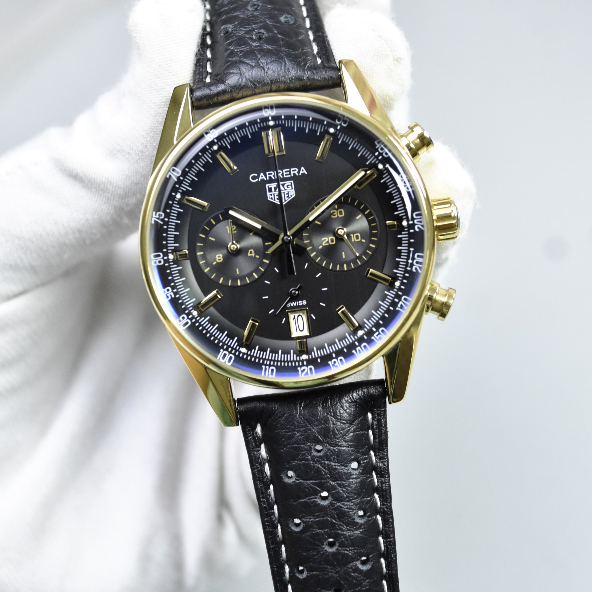 CARRERA TH20 NEW MODEL CHRONOGRAPH STRAP GOLD BLACK