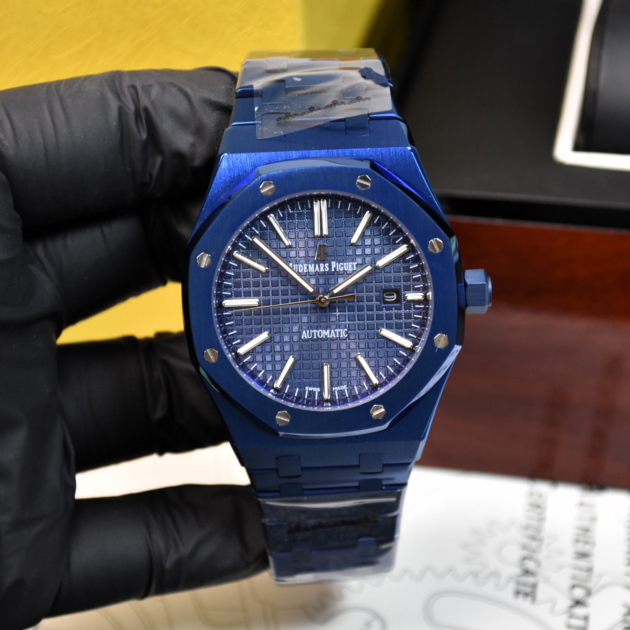 ROYAL OAK AUTO CALENDER PREPETUEL ALL BLUE