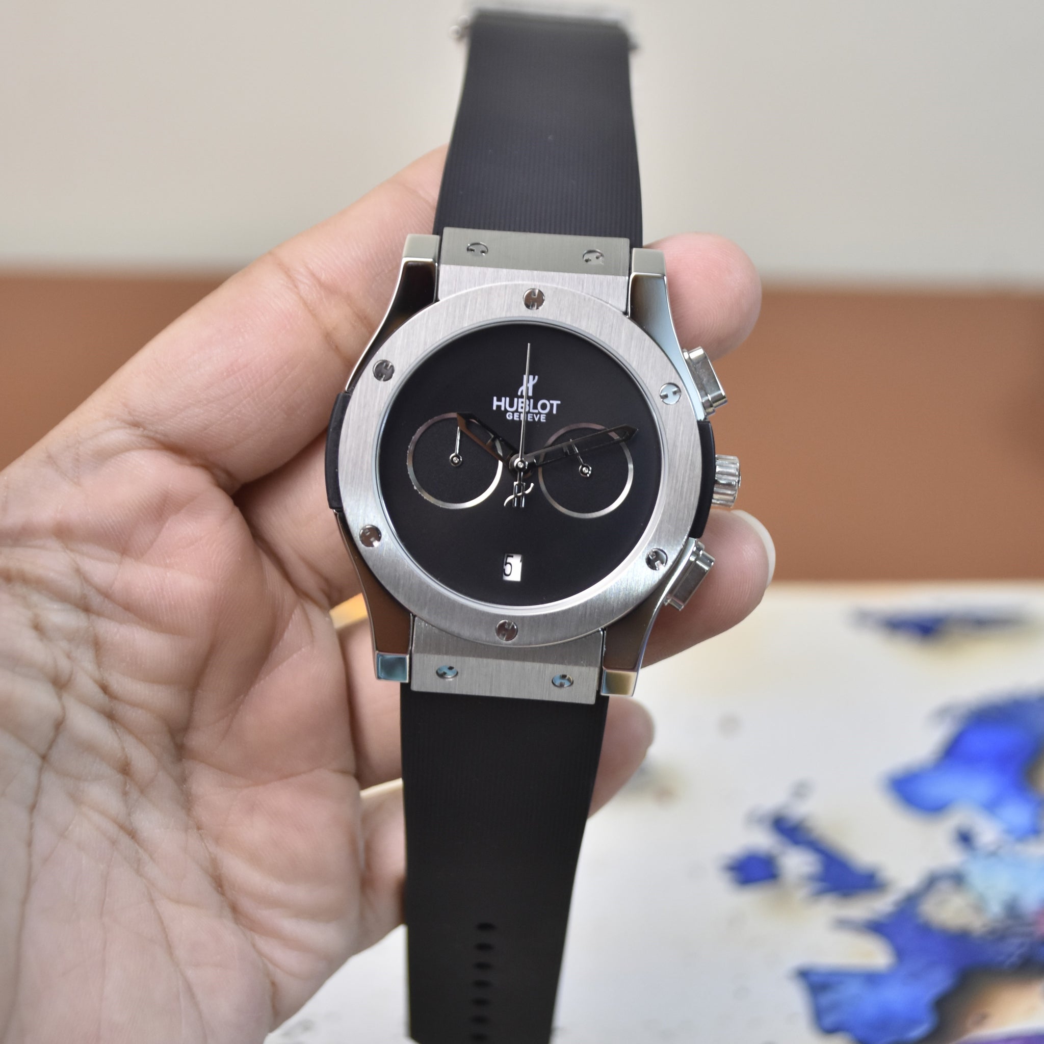BIGBANG CHRONO PVC SILVER BLACK NEW DIAL